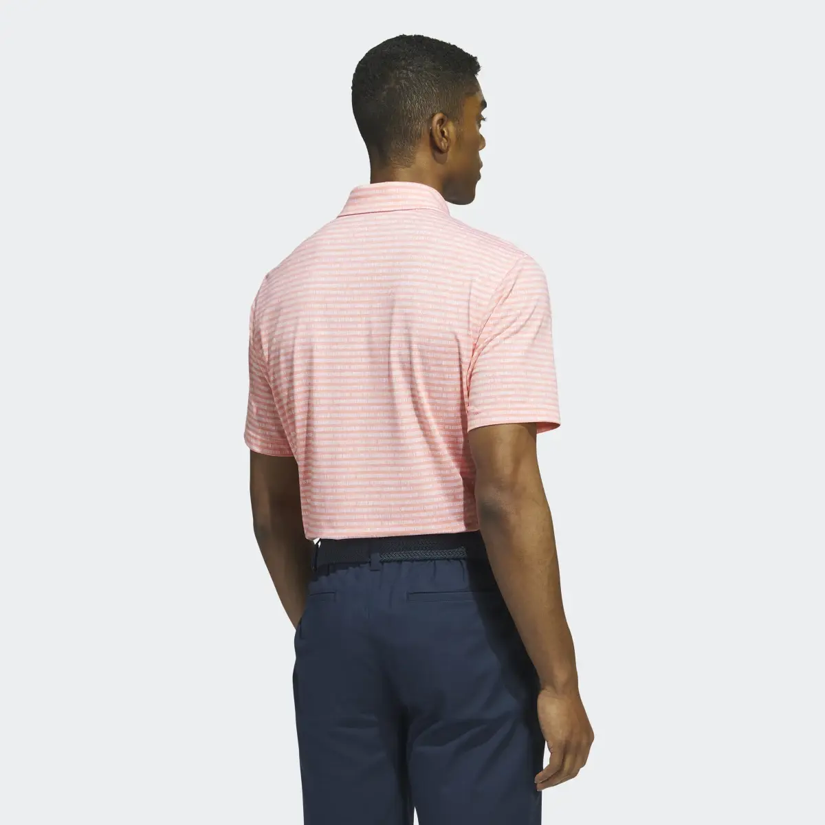 Adidas Go-To Striped Golf Polo Shirt. 3