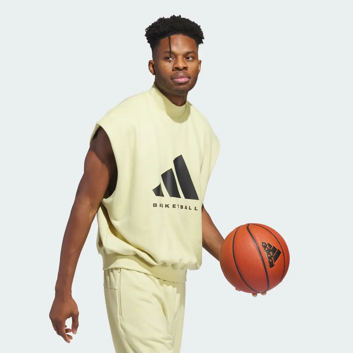 Adidas Basketball Sueded Sleeveless Sweatshirt. 3
