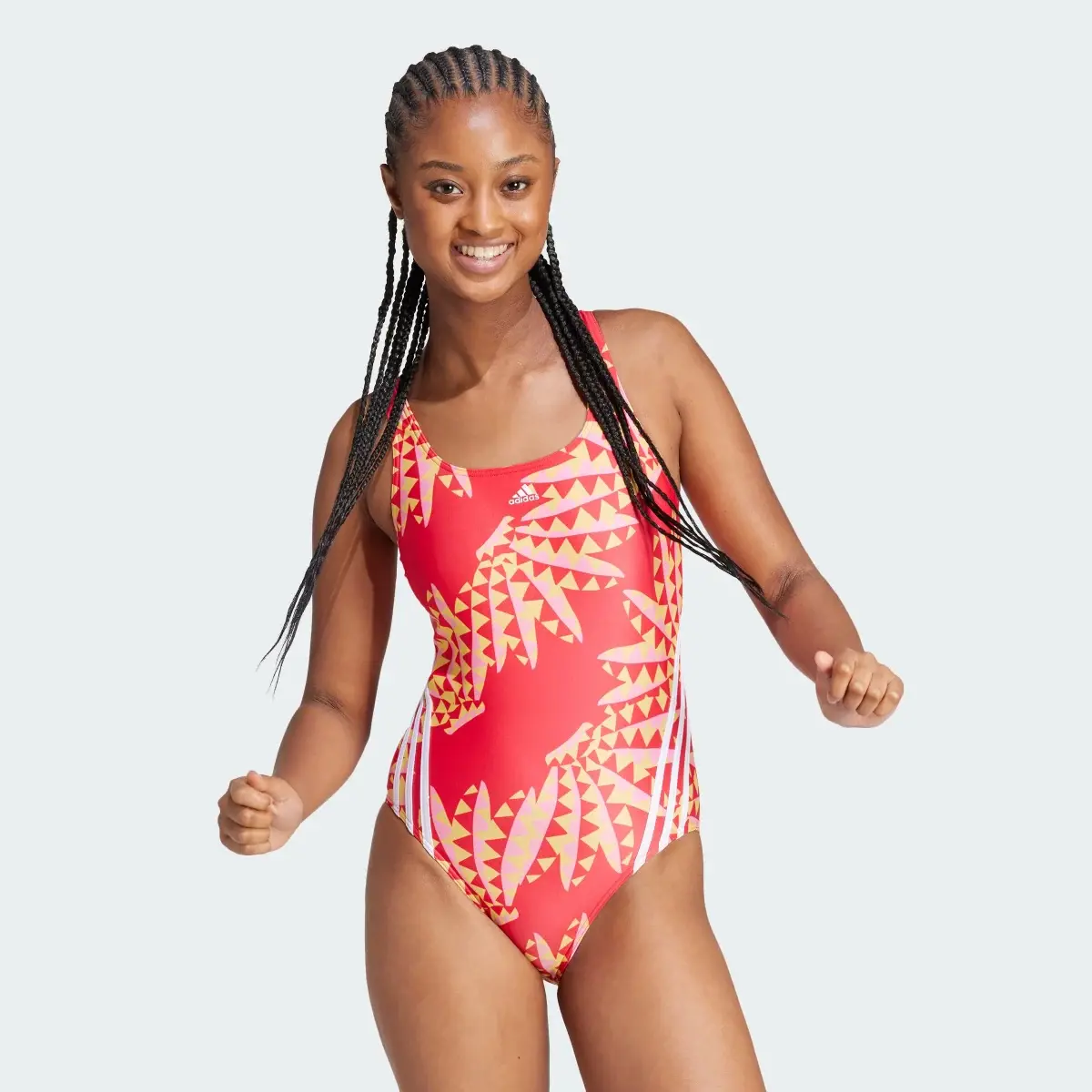 Adidas FARM Rio 3-Stripes CLX Swimsuit. 2