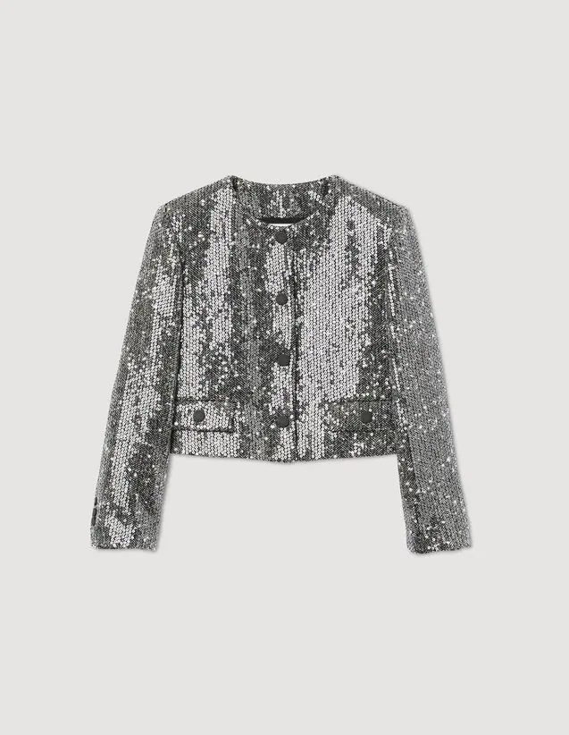 Sandro Structured cropped jacket. 2