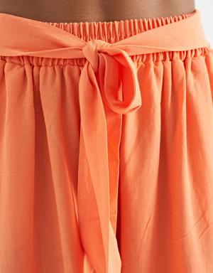 Tommy Life Oranj Bağlama Kemer Detaylı Geniş Paça Kadın Pantolon - 02194. 3 Tommy Life Oranj Bağlama Kemer Detaylı Geniş Paça Kadın Pantolon - 02194. 3