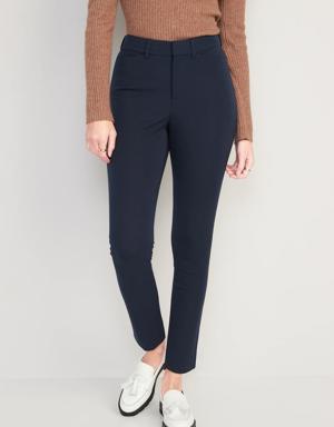 Curvy High-Waisted Pixie Skinny Ankle Pants for Women blue