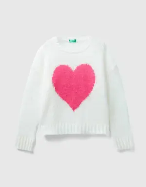 sweater with heart inlay