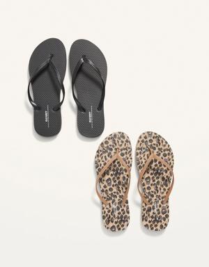 Old Navy Flip-Flop Sandals 2-Pack for Women (Partially Plant-Based) brown