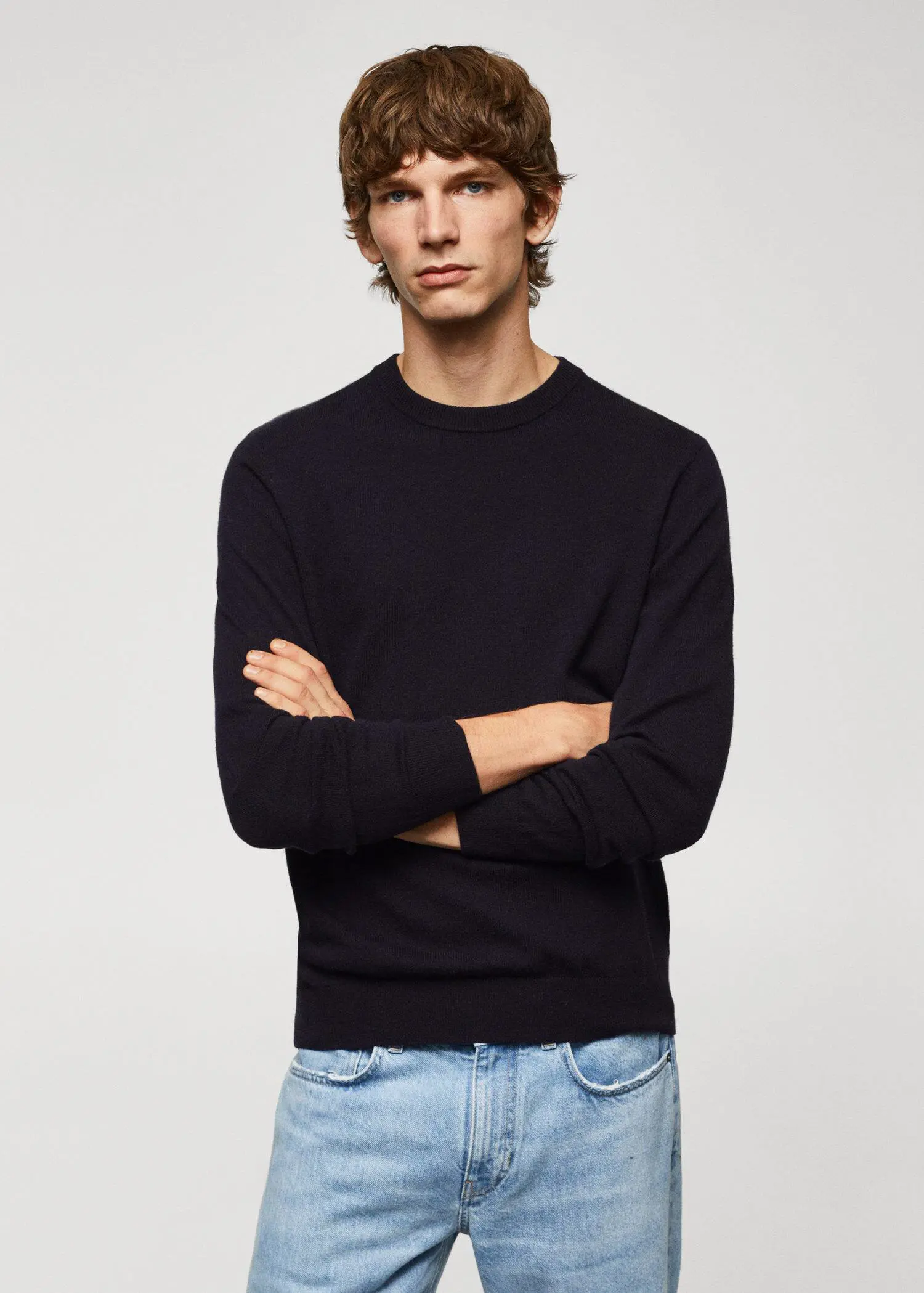 Mango Fine-knit wool-blend sweater. 1