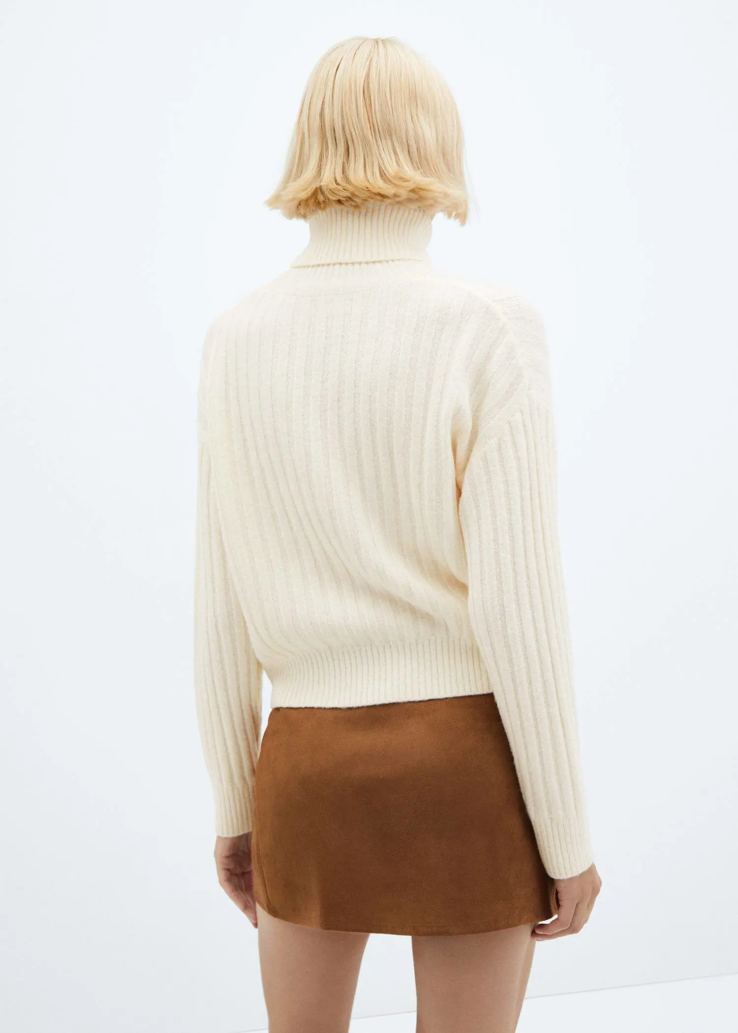 Mango Rolled neck cable sweater. 3