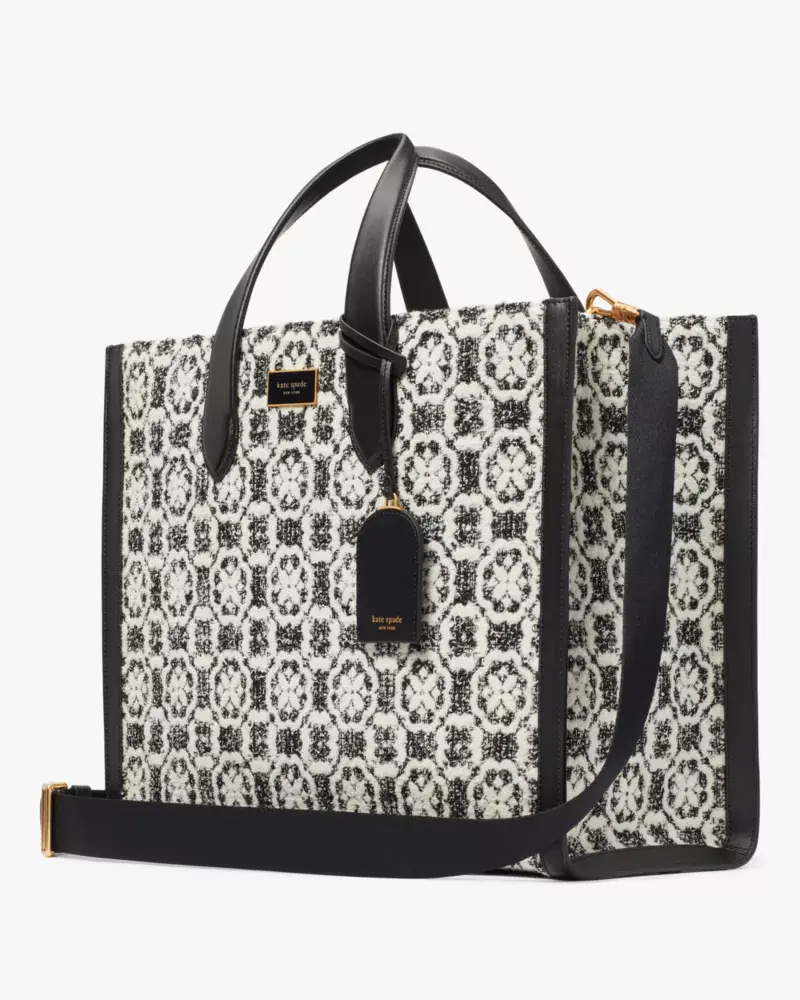 Kate Spade Manhattan Spade Flower Monogram Tweed Large Tote. 3