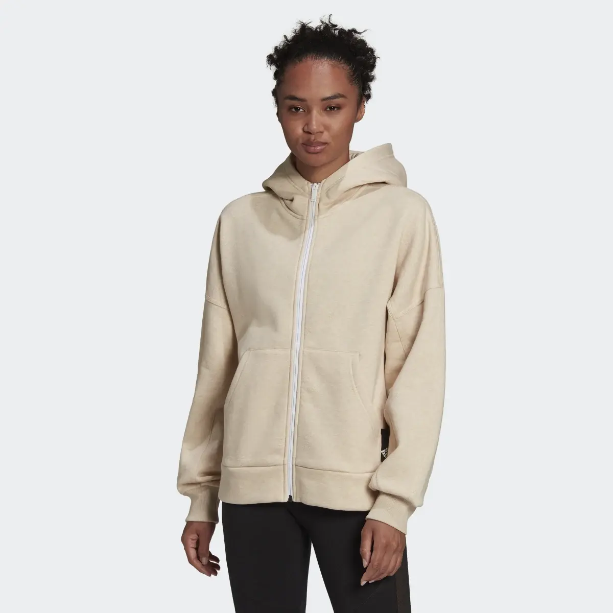 Adidas Sportswear Studio Lounge Fleece Hooded Full-Zip Hoodie. 2