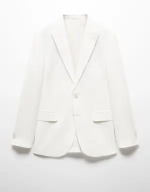 Slim fit linen and cotton suit jacket