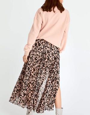 Sheer Leopard Maxi Skirt