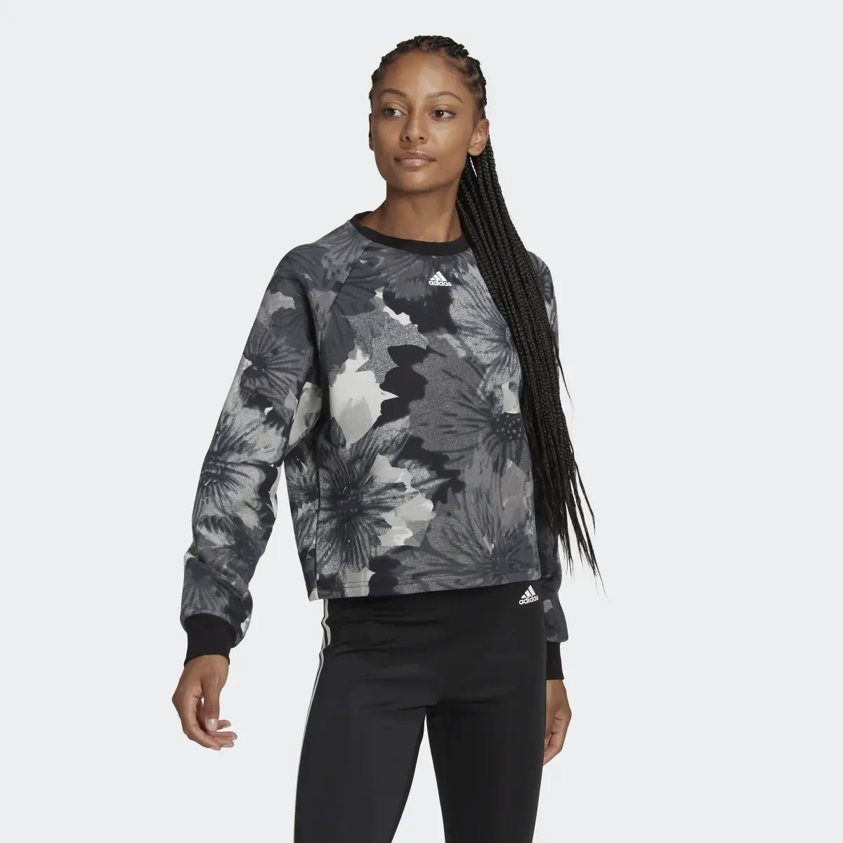 Adidas Allover Print Sweatshirt. 2