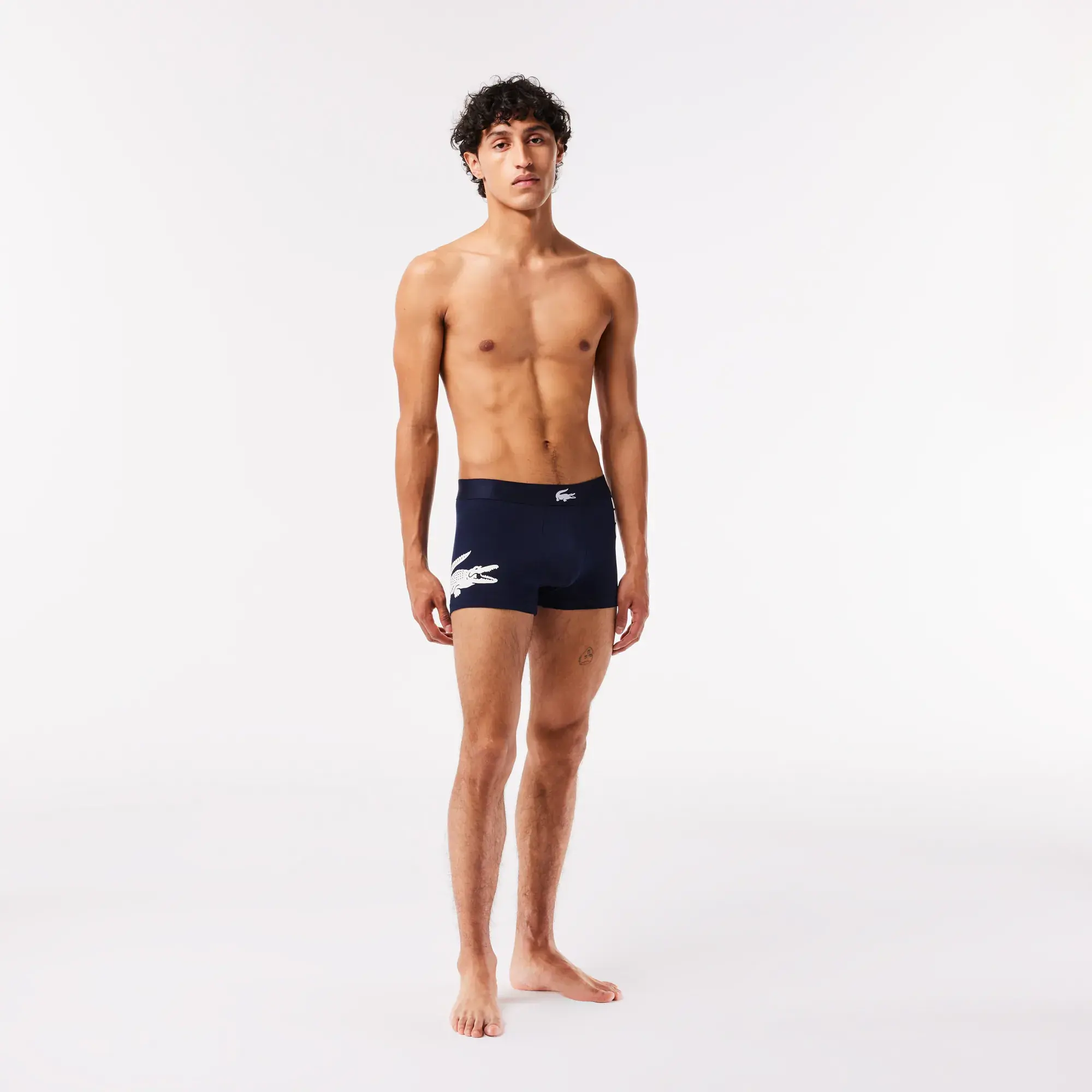 Lacoste Lot de 3 boxers courts dépareillés en coton stretch. 1