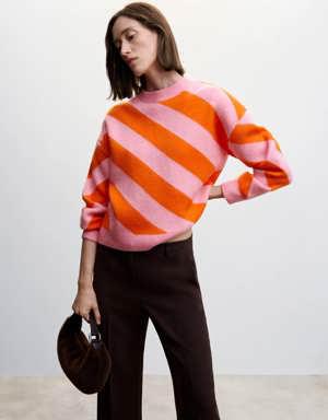 Mango Round-neck striped sweater