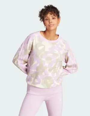 Floral Graphic 3-Stripes Fleece Sweatshirt