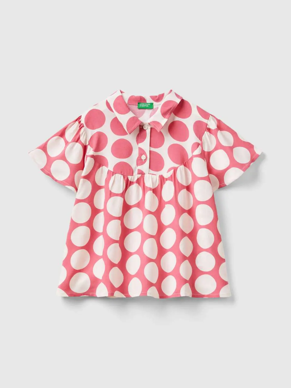 Benetton flowy polka dot blouse. 1