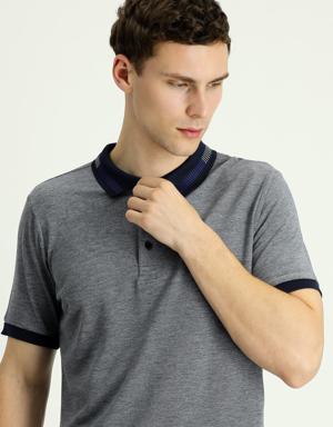 Polo Yaka Regular Fit Desenli Nakışlı Tişört