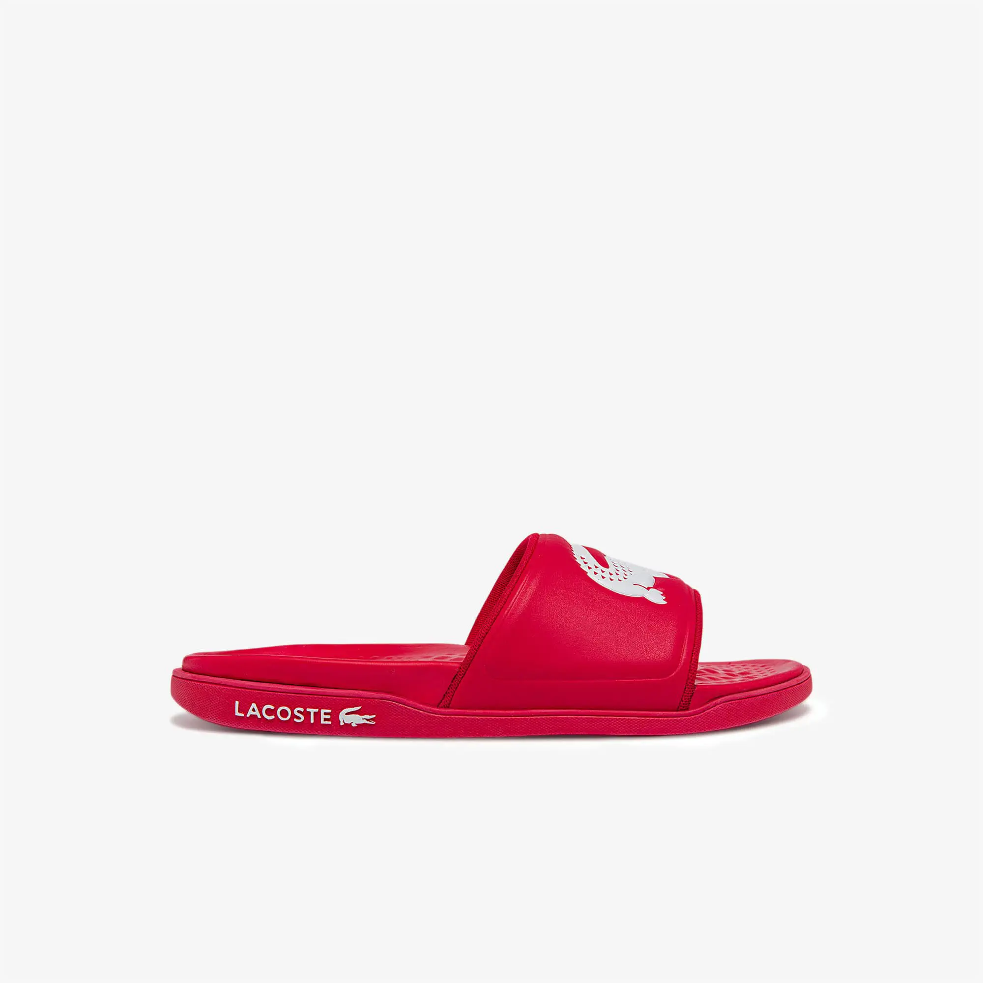 Lacoste Men's Croco Dualiste Logo Strap Slides. 1