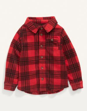 Unisex Patterned Microfleece Shirt for Toddler red