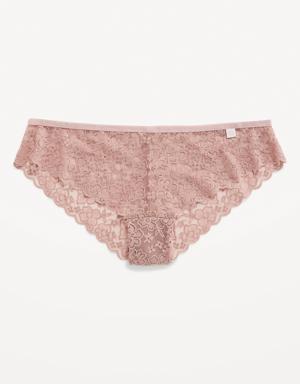 Low-Rise Lace Cheeky Bikini Underwear for Women pink