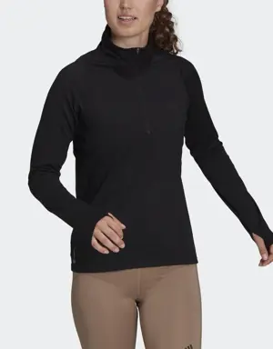 Adidas Sweat-shirt Run Fast Half-Zip Long Sleeve