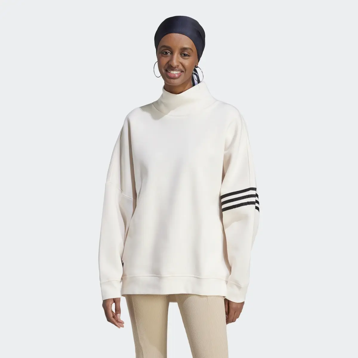 Adidas Adicolor Neuclassics Oversized High Neck Sweater. 2