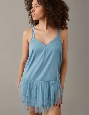 American Eagle Tiered Tulle Mini Dress. 1