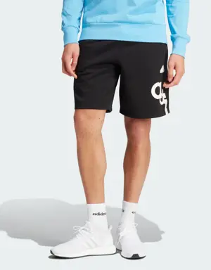 Graphic Print Fleece Shorts