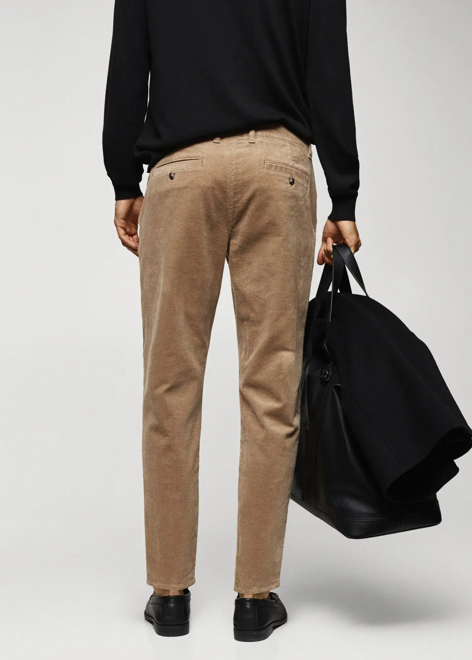 Mango Corduroy slim-fit pants with drawstring. 3