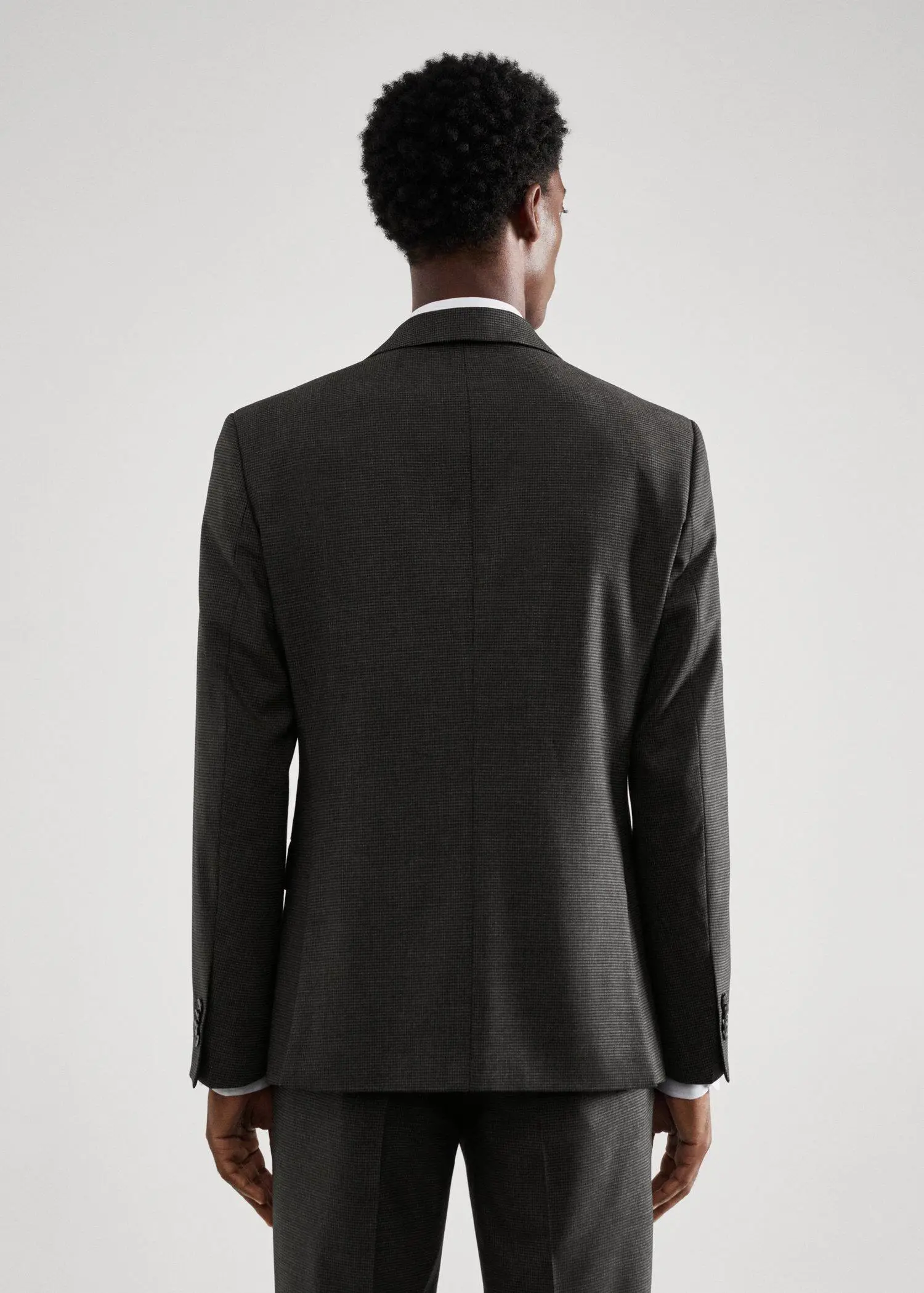 Mango Slim-fit houndstooth wool suit blazer. 3