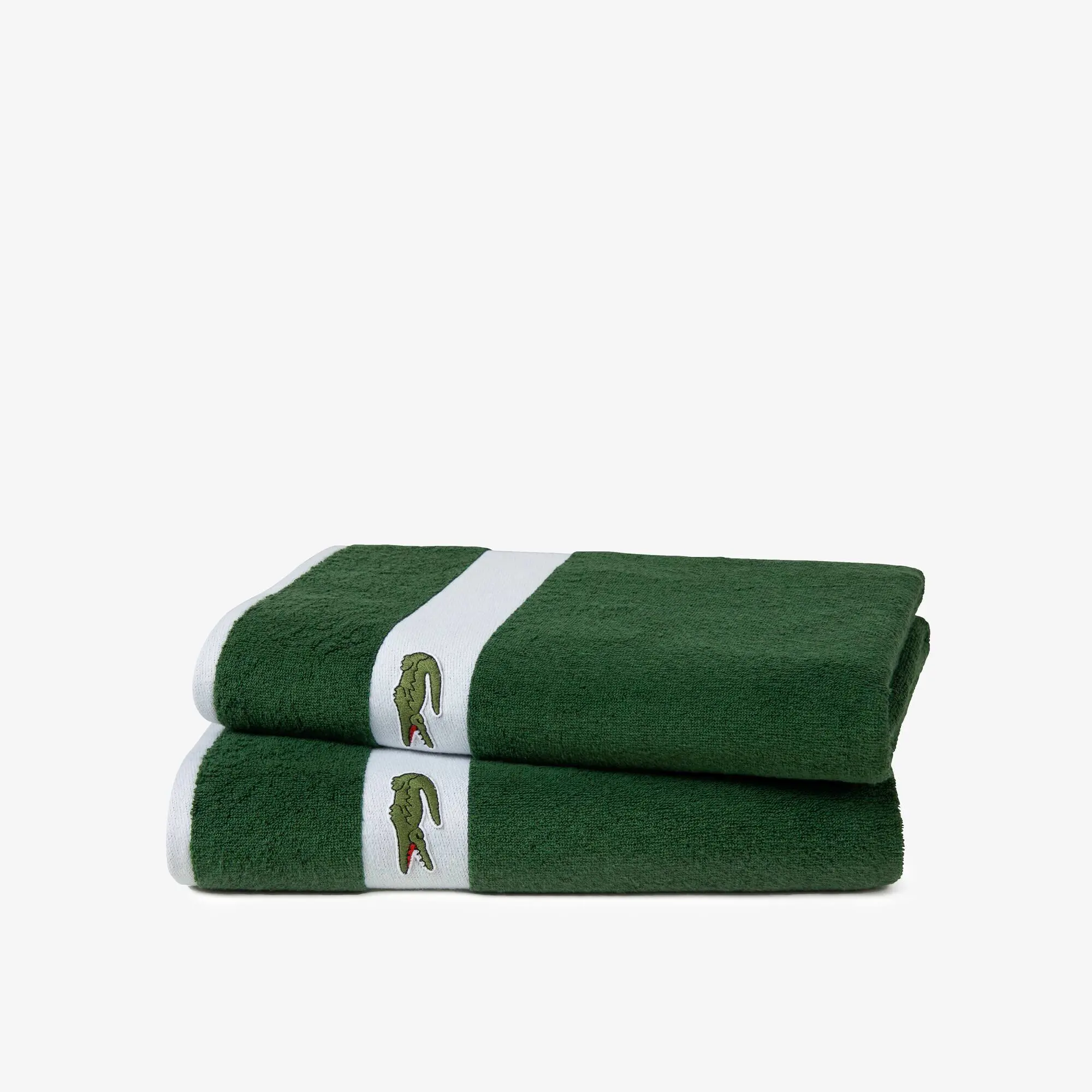 Lacoste Contrast Band Cotton L Casual Towel. 1