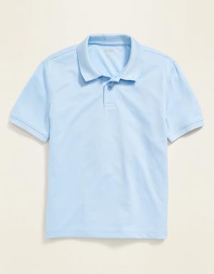 Moisture-Wicking School Uniform Polo Shirt for Boys blue
