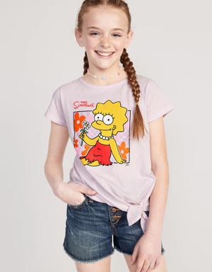 Licensed Pop-Culture Tie-Knot T-Shirt for Girls pink