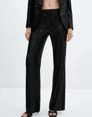 Sequined suit trousers