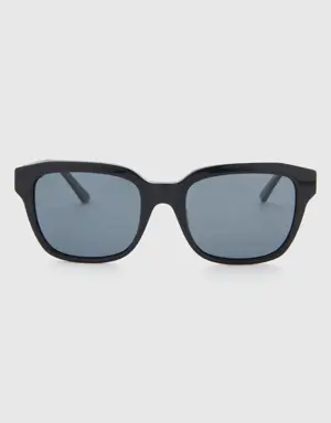black sunglasses with logo