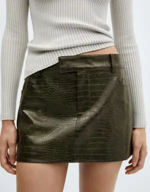 Animal print effect mini skirt