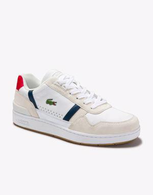 Men's T-Clip Tricolor Leather and Suede Sneakers