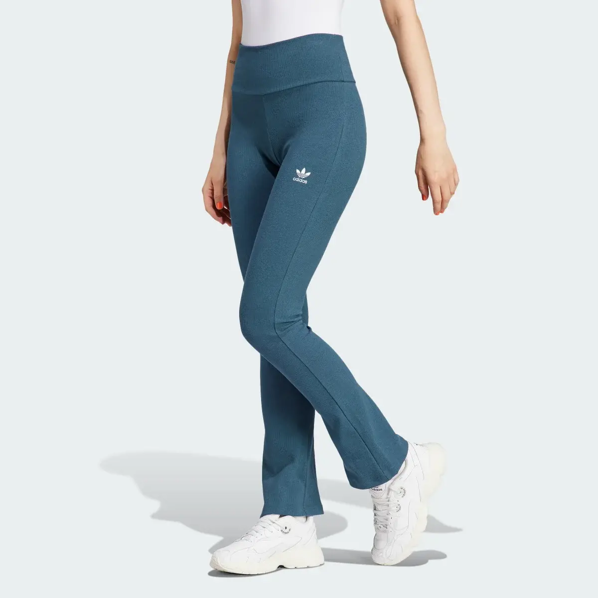 Adidas Essentials Rib Flared Pants. 1