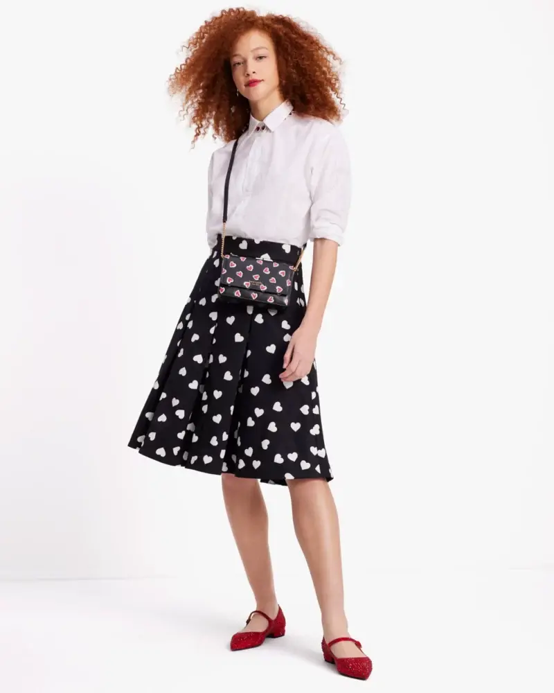 Kate Spade Scattered Hearts Midi Skirt. 2