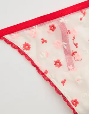 Show Off Embroidery String Thong Underwear