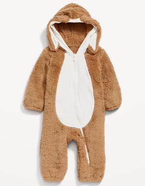 Unisex Bunny Costume Hooded One-Piece for Baby brown