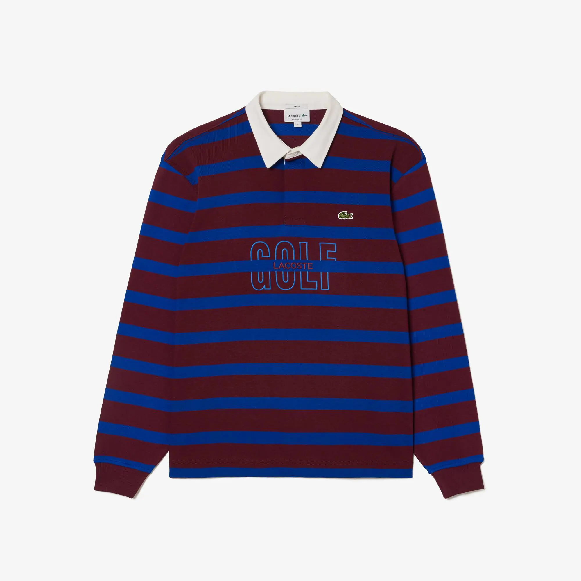 Lacoste Unisex Long Sleeve Striped Rugby Shirt. 1