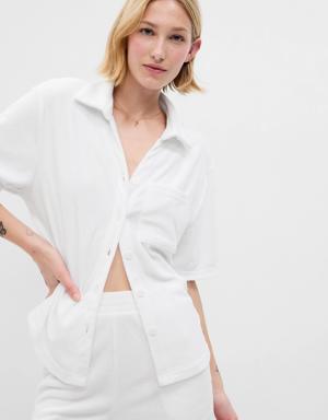 Gap Towel Terry Shirt white