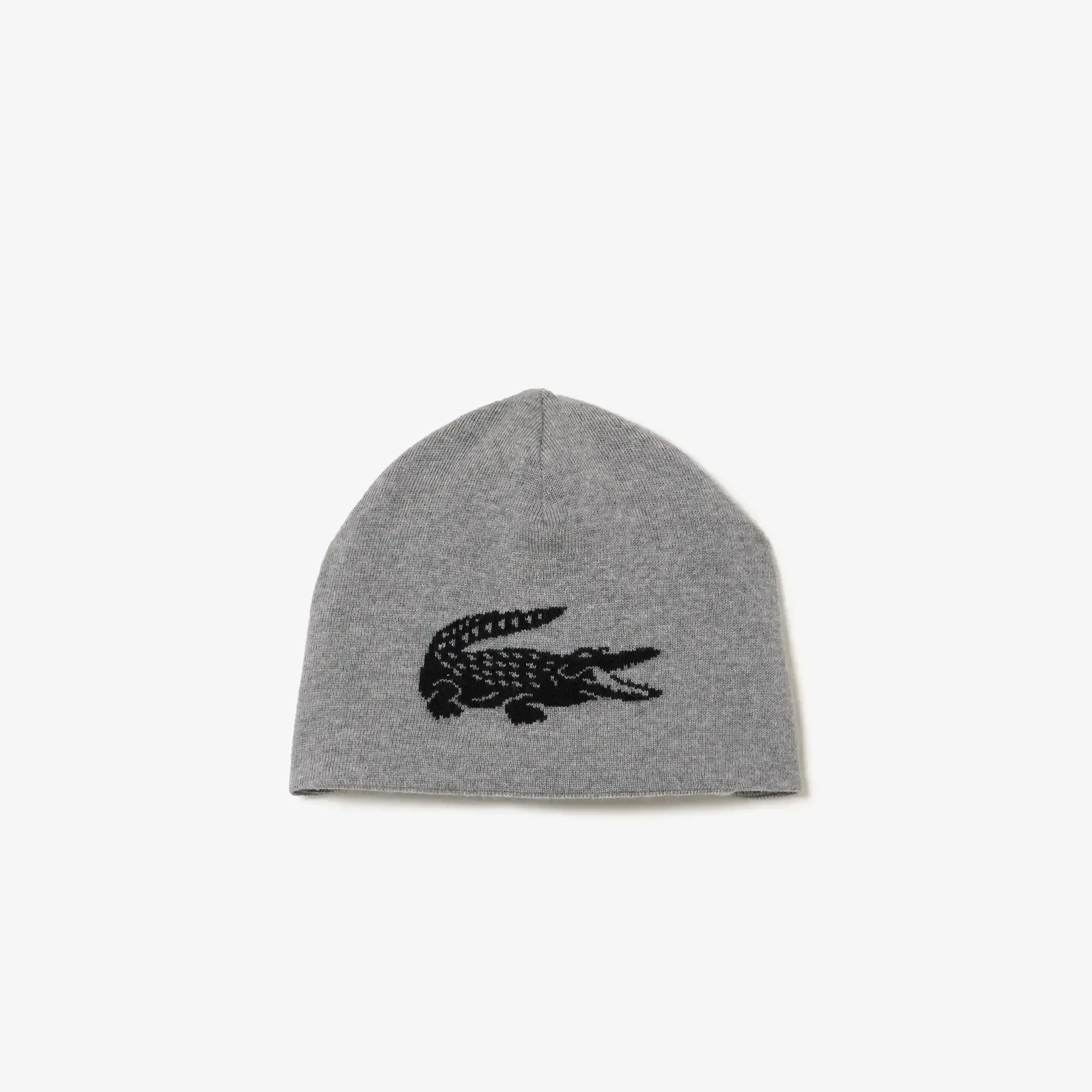 Lacoste Unisex Contrast Crocodile Reversible Beanie. 1