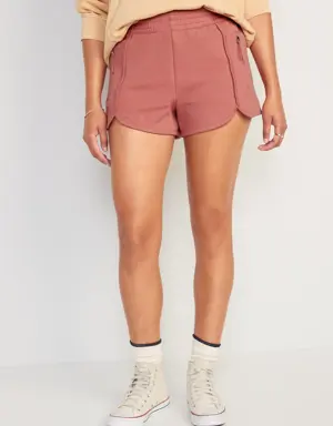 Old Navy High-Waisted Dynamic Fleece Dolphin-Hem Sweat Shorts for Women -- 3-inch inseam pink