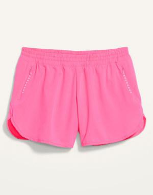 Mid-Rise StretchTech Run Shorts for Women -- 4-inch inseam pink