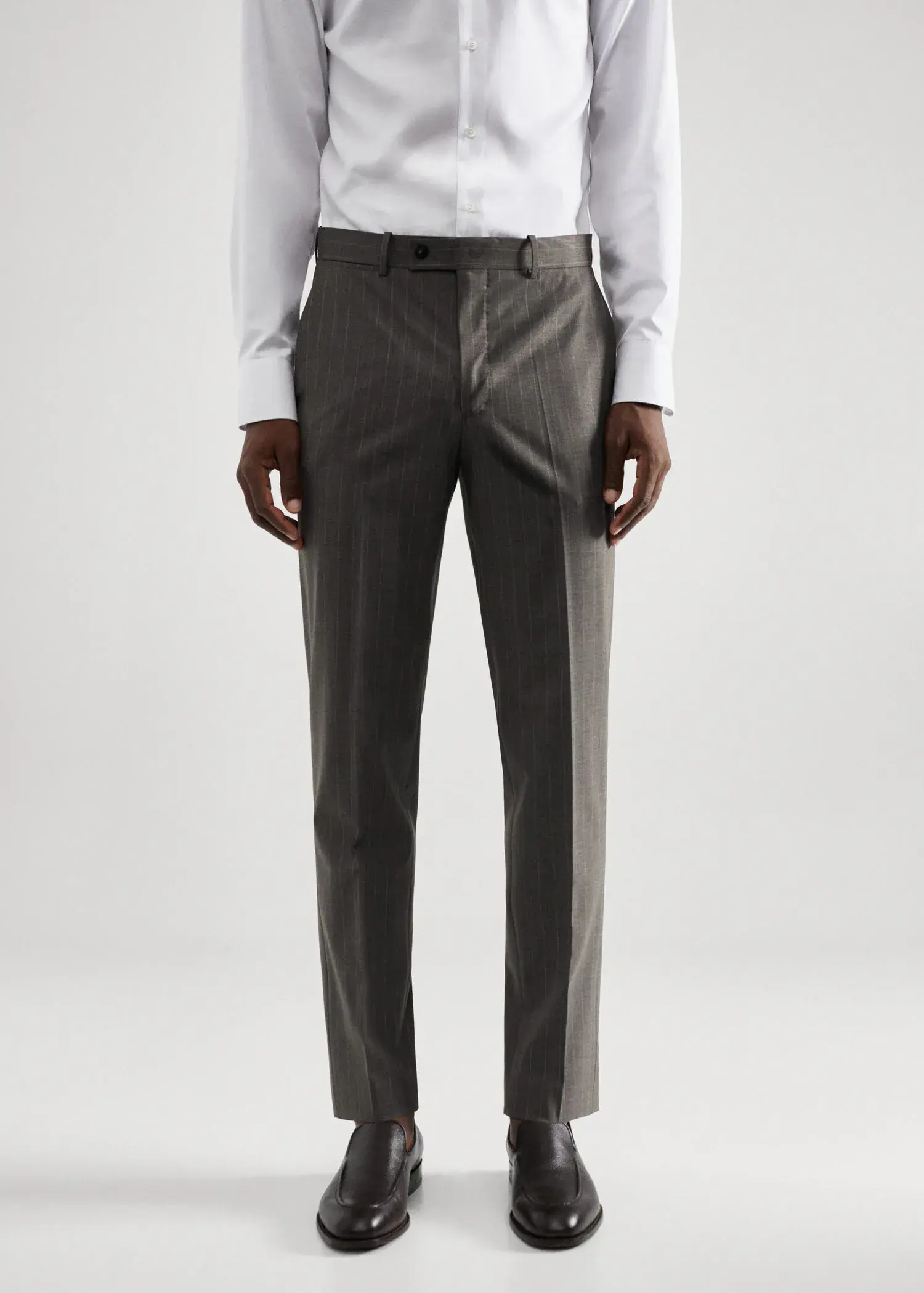 Mango Slim-fit pinstripe wool suit pants. 2
