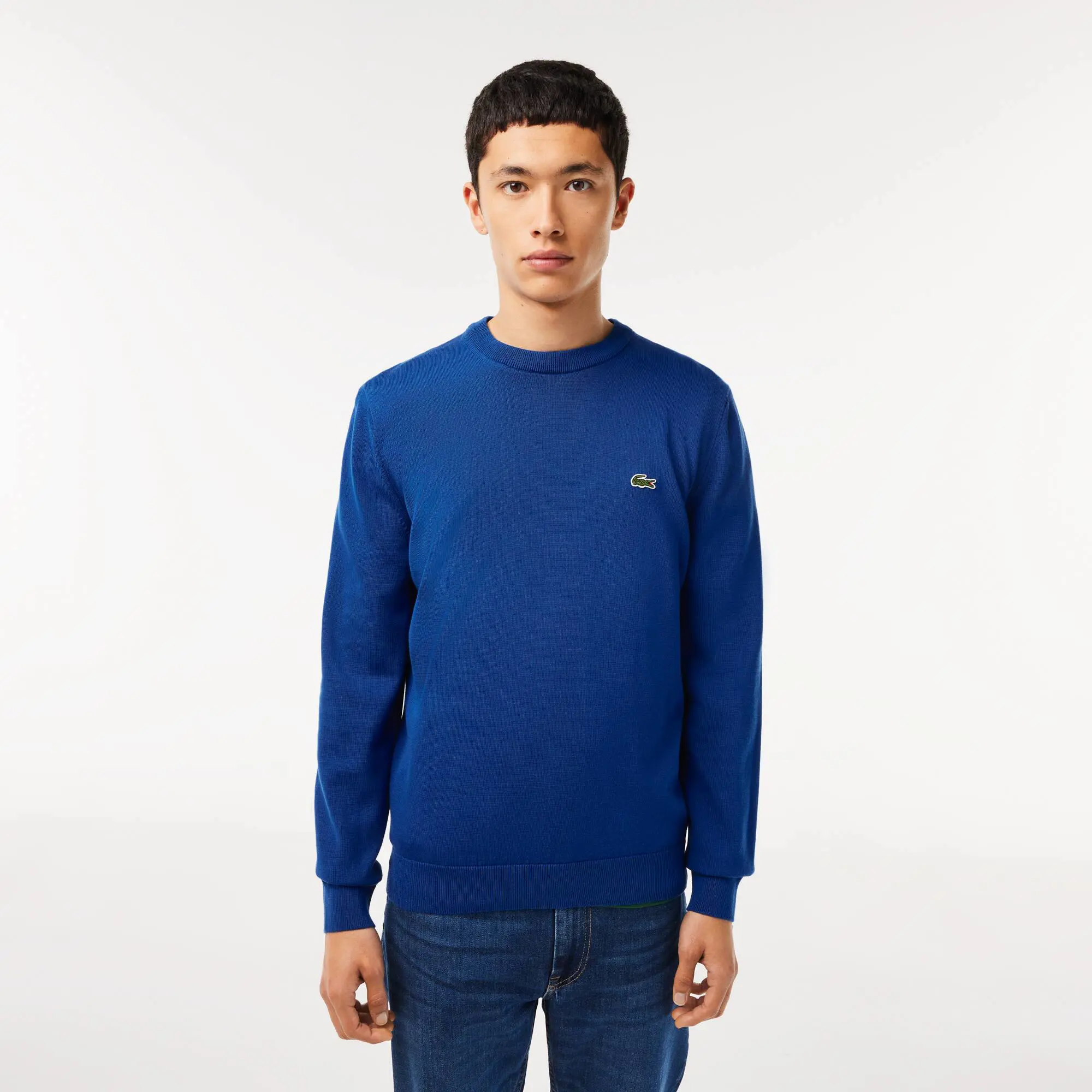 Lacoste Men's Organic Cotton Crew Neck Sweater. 1