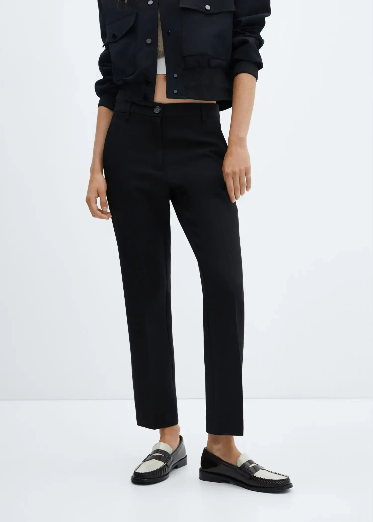 Mango Straight ankle-length trousers. 1