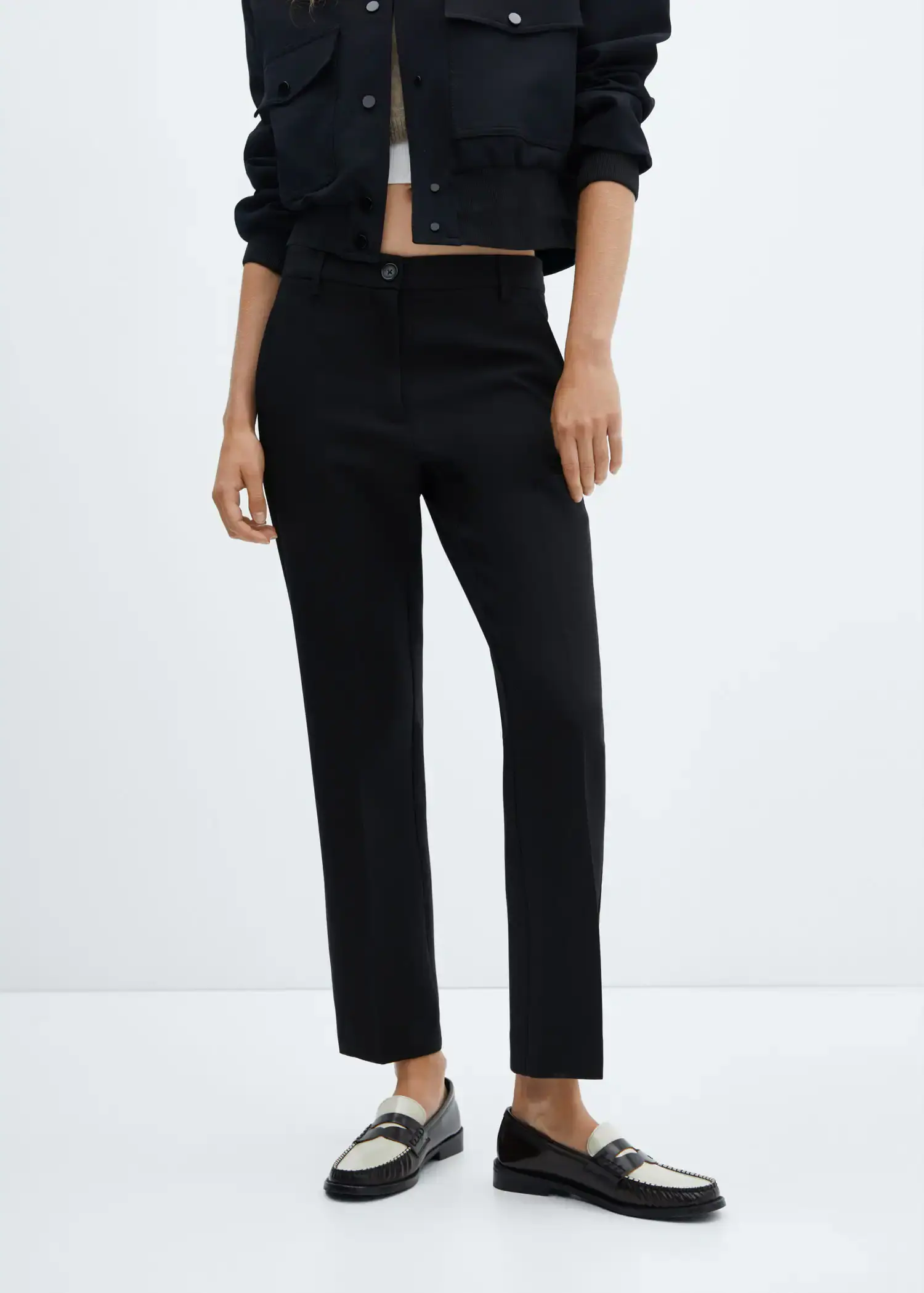 Mango Straight ankle-length trousers. 2