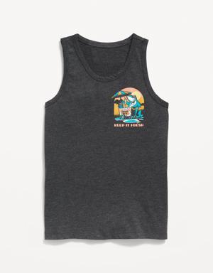 Softest Graphic Tank Top for Boys gray